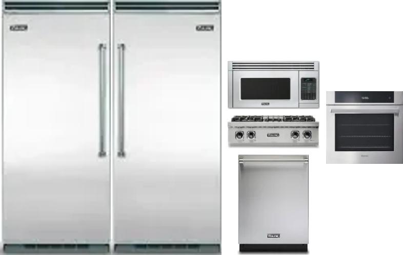 6 Piece Package Includes Refrigerator, Freezer, Cooktop, Wall Oven, Microwave And Dishwasher