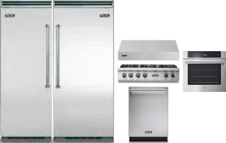 6 Piece Package Includes Refrigerator, Freezer, Cooktop, Wall Oven, Hood And Dishwasher