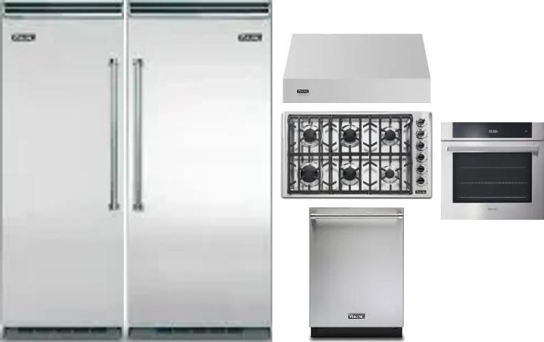6 Piece Package Includes Refrigerator, Freezer, Cooktop, Wall Oven, Hood And Dishwasher