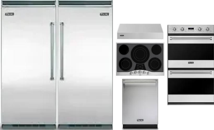 6 Piece Package Includes Refrigerator, Freezer, Cooktop, Wall Oven, Hood And Dishwasher
