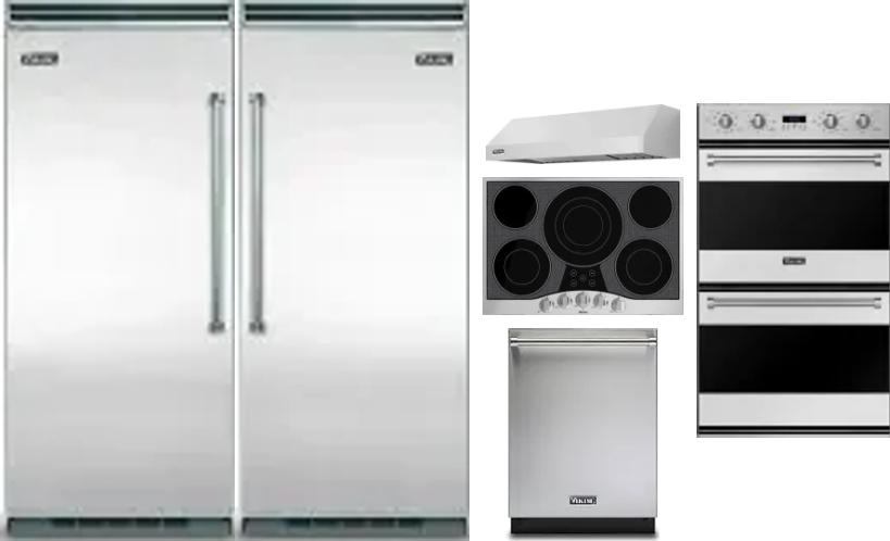 6 Piece Package Includes Refrigerator, Freezer, Cooktop, Wall Oven, Hood And Dishwasher