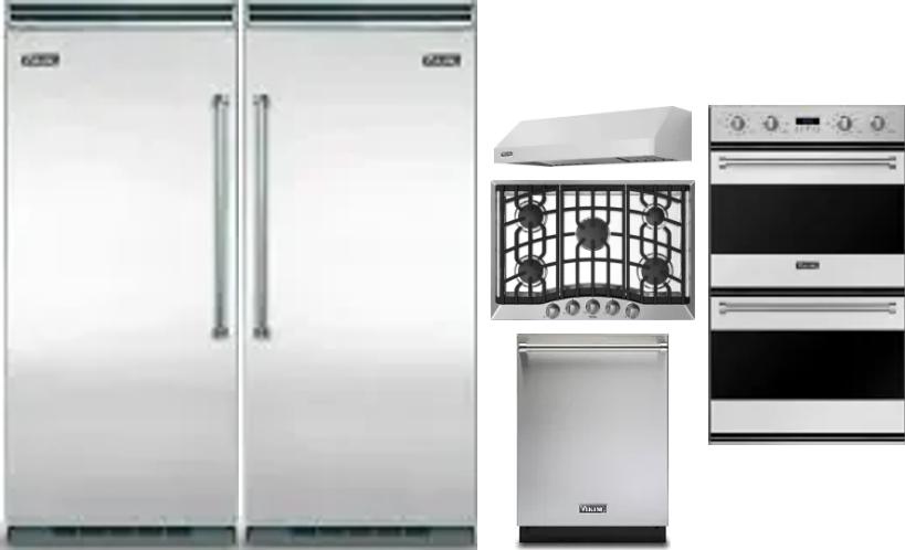 6 Piece Package Includes Refrigerator, Freezer, Cooktop, Wall Oven, Hood And Dishwasher