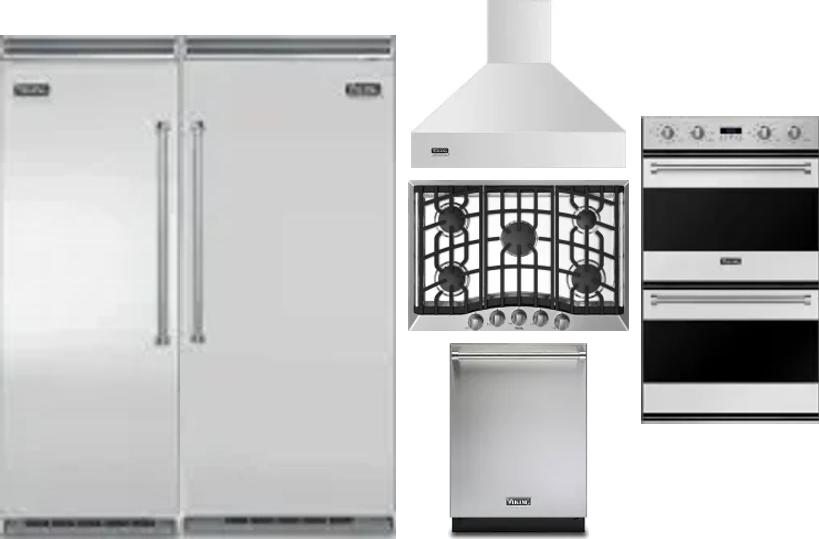 6 Piece Package Includes Refrigerator, Freezer, Cooktop, Wall Oven, Hood And Dishwasher