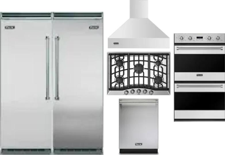 6 Piece Package Includes Refrigerator, Freezer, Cooktop, Wall Oven, Hood And Dishwasher