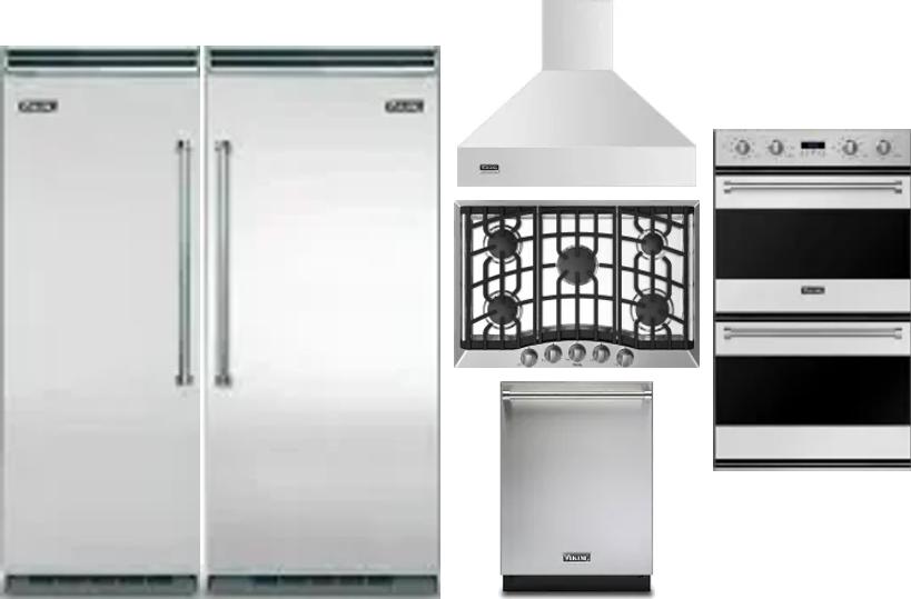 6 Piece Package Includes Refrigerator, Freezer, Cooktop, Wall Oven, Hood And Dishwasher
