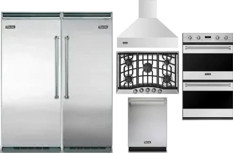 6 Piece Package Includes Refrigerator, Freezer, Cooktop, Wall Oven, Hood And Dishwasher