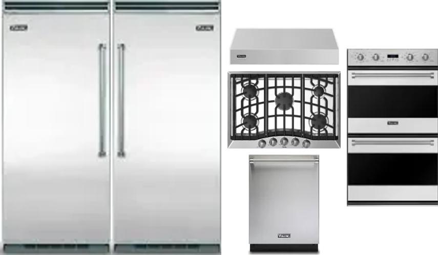 6 Piece Package Includes Refrigerator, Freezer, Cooktop, Wall Oven, Hood And Dishwasher