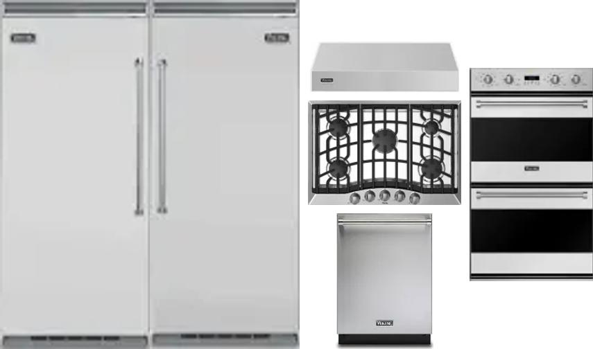 6 Piece Package Includes Refrigerator, Freezer, Cooktop, Wall Oven, Hood And Dishwasher