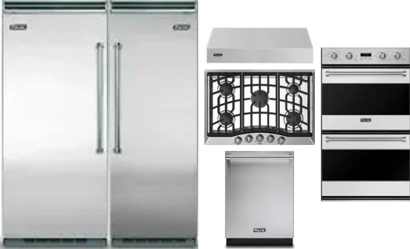 6 Piece Package Includes Refrigerator, Freezer, Cooktop, Wall Oven, Hood And Dishwasher