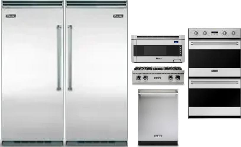 6 Piece Package Includes Refrigerator, Freezer, Cooktop, Wall Oven, Microwave And Dishwasher