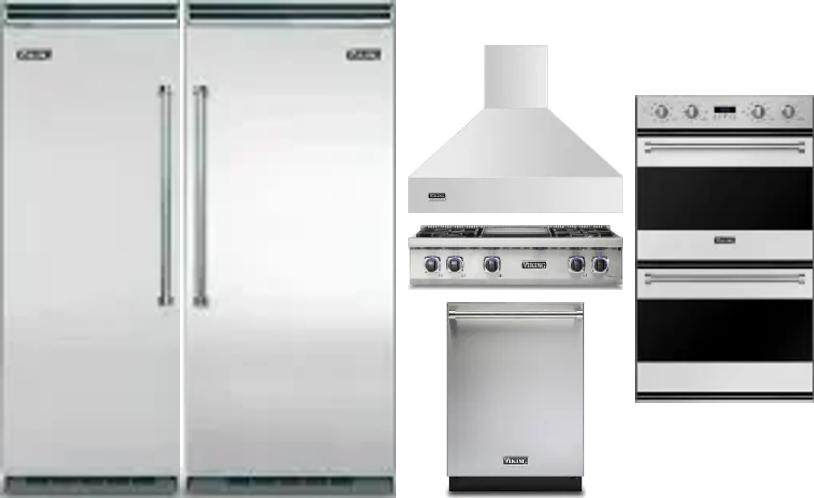 6 Piece Package Includes Refrigerator, Freezer, Cooktop, Wall Oven, Hood And Dishwasher