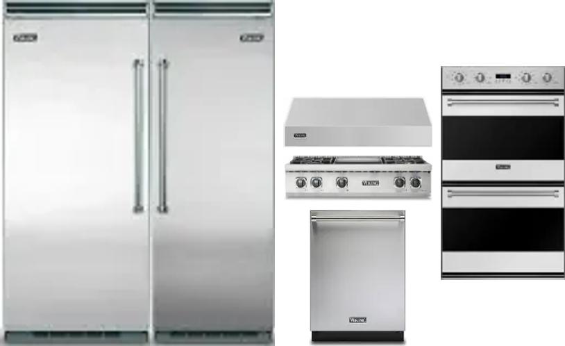 6 Piece Package Includes Refrigerator, Freezer, Cooktop, Wall Oven, Hood And Dishwasher