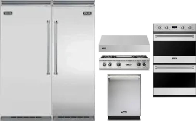 6 Piece Package Includes Refrigerator, Freezer, Cooktop, Wall Oven, Hood And Dishwasher