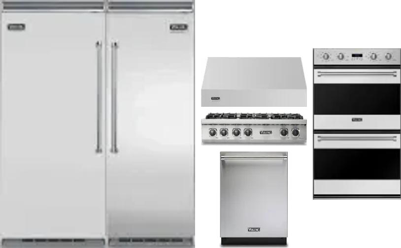 6 Piece Package Includes Refrigerator, Freezer, Cooktop, Wall Oven, Hood And Dishwasher