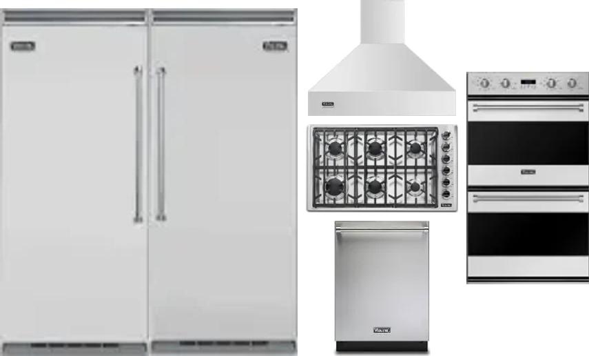 6 Piece Package Includes Refrigerator, Freezer, Cooktop, Wall Oven, Hood And Dishwasher