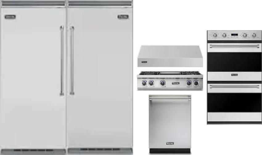 6 Piece Package Includes Refrigerator, Freezer, Cooktop, Wall Oven, Hood And Dishwasher