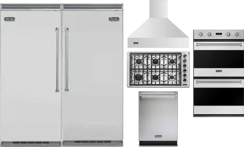 6 Piece Package Includes Refrigerator, Freezer, Cooktop, Wall Oven, Hood And Dishwasher