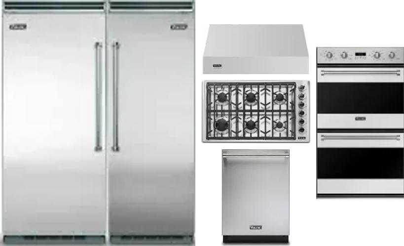 6 Piece Package Includes Refrigerator, Freezer, Cooktop, Wall Oven, Hood And Dishwasher