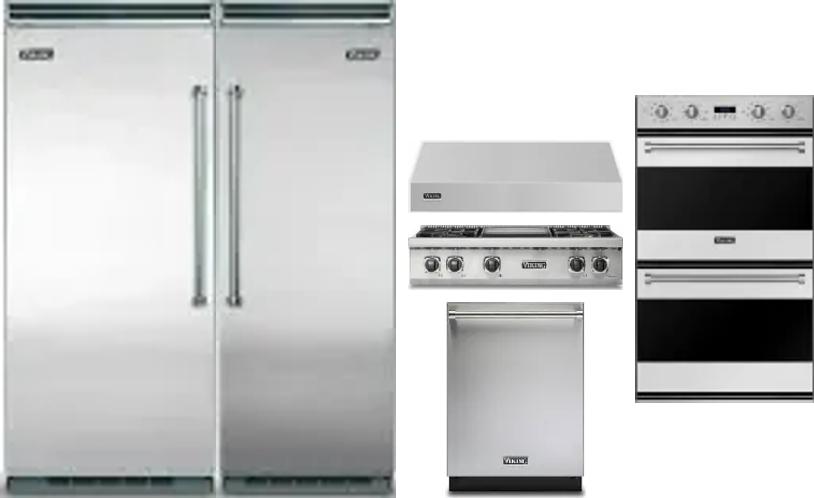 6 Piece Package Includes Refrigerator, Freezer, Cooktop, Wall Oven, Hood And Dishwasher