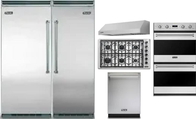 6 Piece Package Includes Refrigerator, Freezer, Cooktop, Wall Oven, Hood And Dishwasher