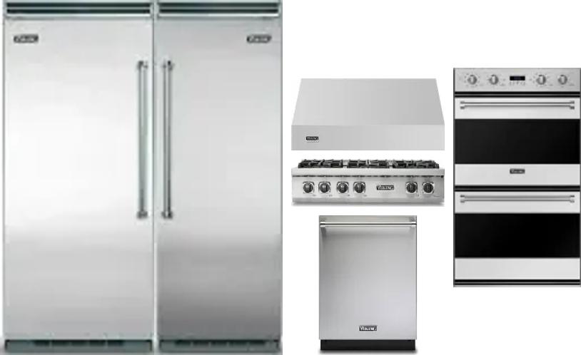 6 Piece Package Includes Refrigerator, Freezer, Cooktop, Wall Oven, Hood And Dishwasher