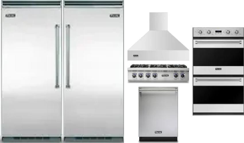 6 Piece Package Includes Refrigerator, Freezer, Cooktop, Wall Oven, Hood And Dishwasher