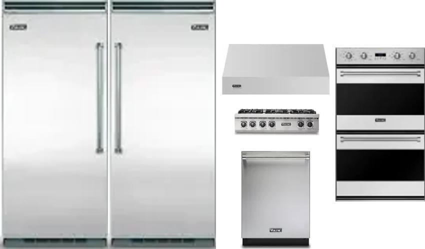 6 Piece Package Includes Refrigerator, Freezer, Cooktop, Wall Oven, Hood And Dishwasher