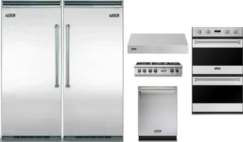 6 Piece Package Includes Refrigerator, Freezer, Cooktop, Wall Oven, Hood And Dishwasher