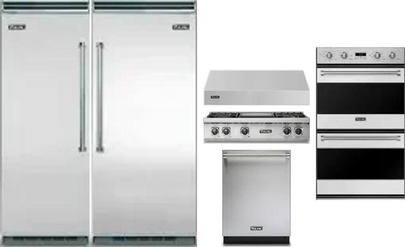 6 Piece Package Includes Refrigerator, Freezer, Cooktop, Wall Oven, Hood And Dishwasher