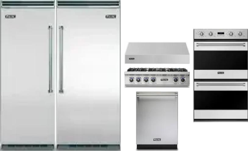 6 Piece Package Includes Refrigerator, Freezer, Cooktop, Wall Oven, Hood And Dishwasher