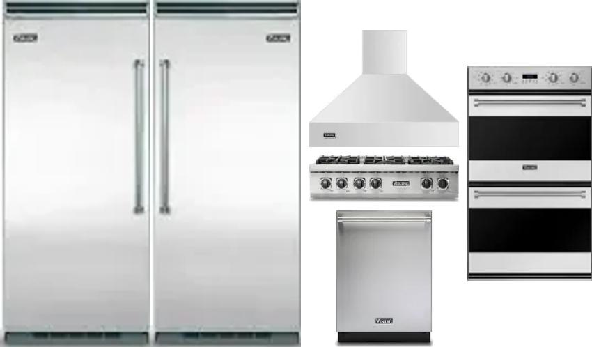 6 Piece Package Includes Refrigerator, Freezer, Cooktop, Wall Oven, Hood And Dishwasher