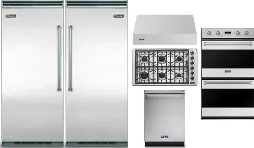 6 Piece Package Includes Refrigerator, Freezer, Cooktop, Wall Oven, Hood And Dishwasher