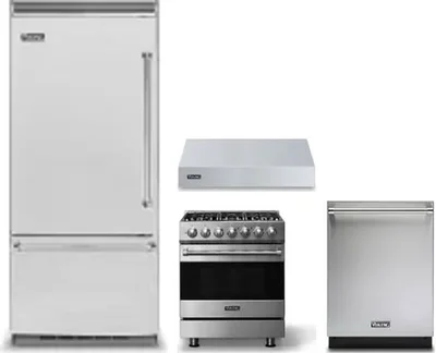 4 Piece Package Includes Refrigerator, Range, Hood And Dishwasher