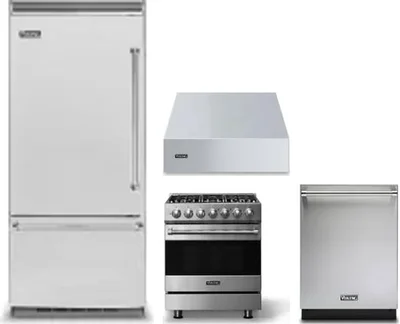 4 Piece Package Includes Refrigerator, Range, Hood And Dishwasher