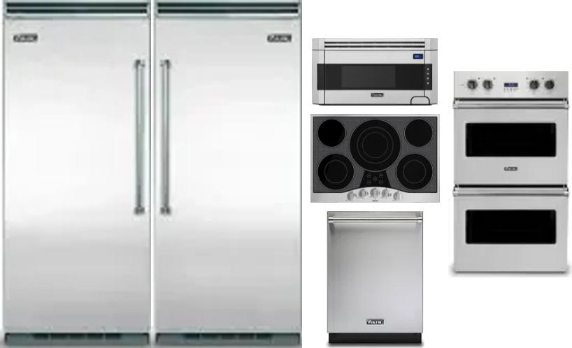 6 Piece Package Includes Refrigerator, Freezer, Cooktop, Wall Oven, Microwave And Dishwasher