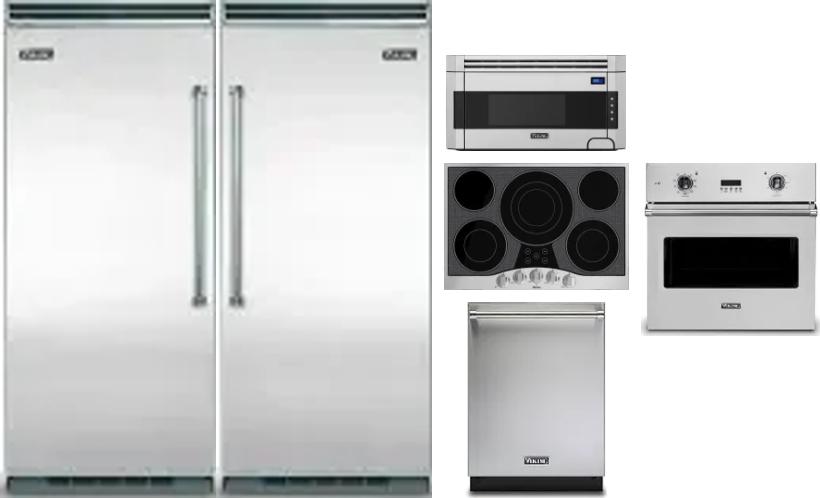 6 Piece Package Includes Refrigerator, Freezer, Cooktop, Wall Oven, Microwave And Dishwasher