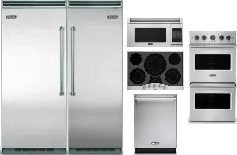 6 Piece Package Includes Refrigerator, Freezer, Cooktop, Wall Oven, Microwave And Dishwasher