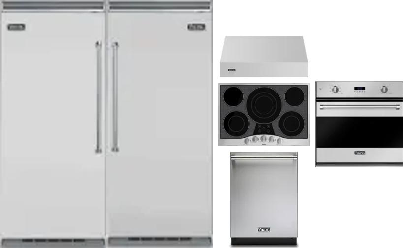 6 Piece Package Includes Refrigerator, Freezer, Cooktop, Wall Oven, Hood And Dishwasher