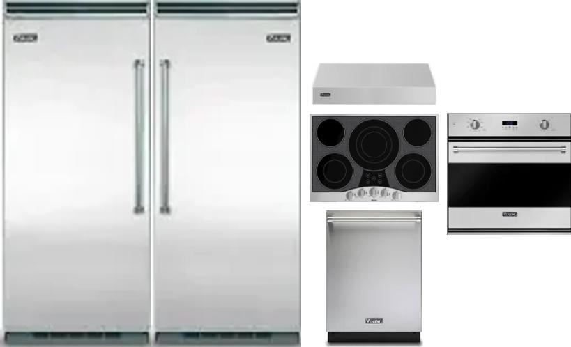 6 Piece Package Includes Refrigerator, Freezer, Cooktop, Wall Oven, Hood And Dishwasher