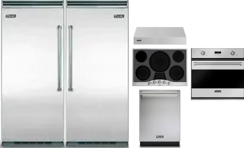 6 Piece Package Includes Refrigerator, Freezer, Cooktop, Wall Oven, Hood And Dishwasher