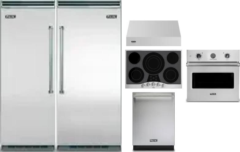 6 Piece Package Includes Refrigerator, Freezer, Cooktop, Wall Oven, Hood And Dishwasher