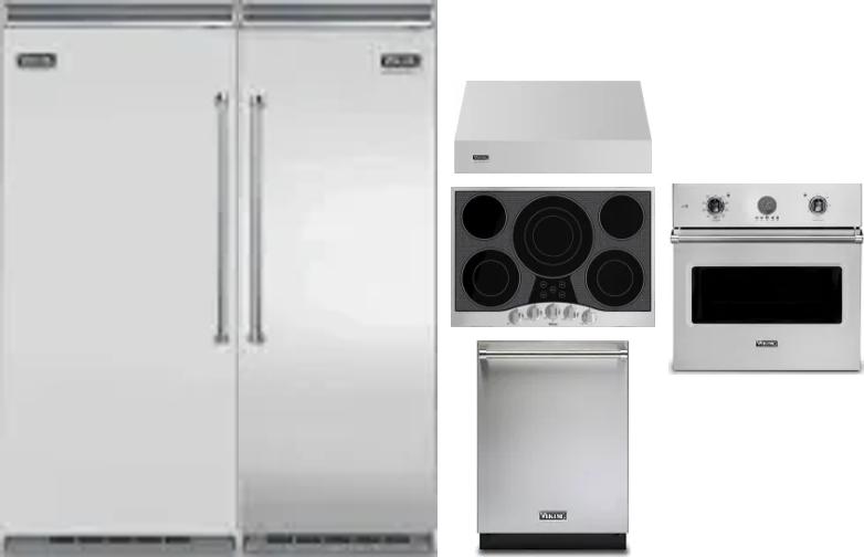 6 Piece Package Includes Refrigerator, Freezer, Cooktop, Wall Oven, Hood And Dishwasher
