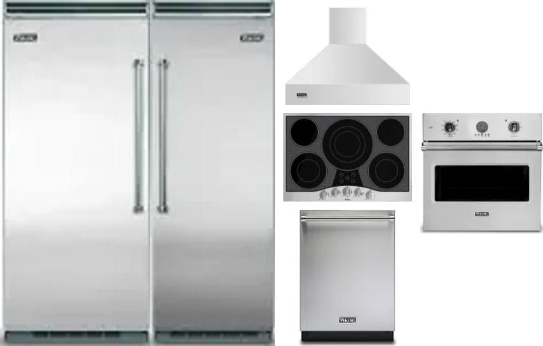 6 Piece Package Includes Refrigerator, Freezer, Cooktop, Wall Oven, Hood And Dishwasher