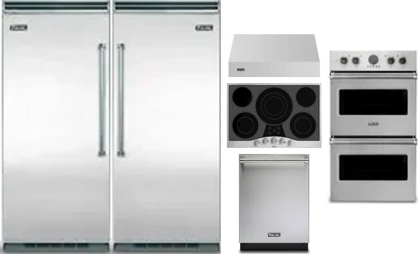 6 Piece Package Includes Refrigerator, Freezer, Cooktop, Wall Oven, Hood And Dishwasher