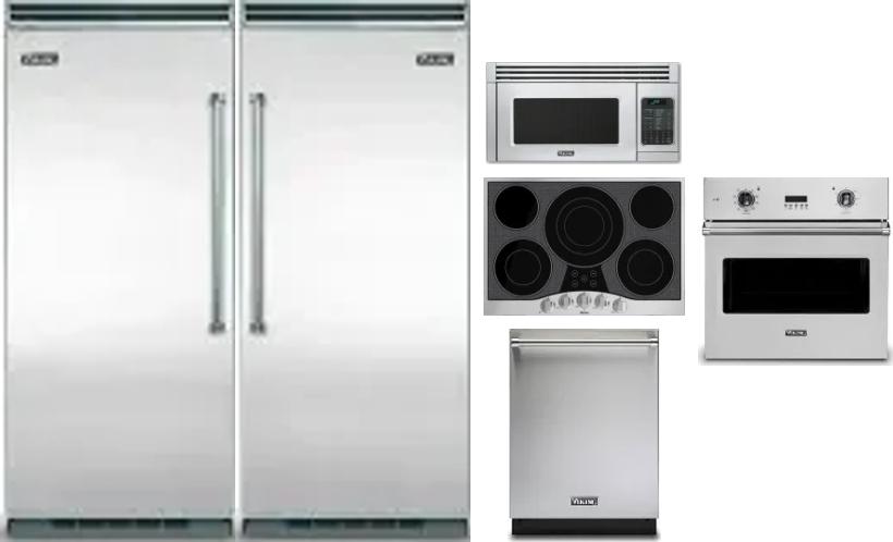 6 Piece Package Includes Refrigerator, Freezer, Cooktop, Wall Oven, Microwave And Dishwasher