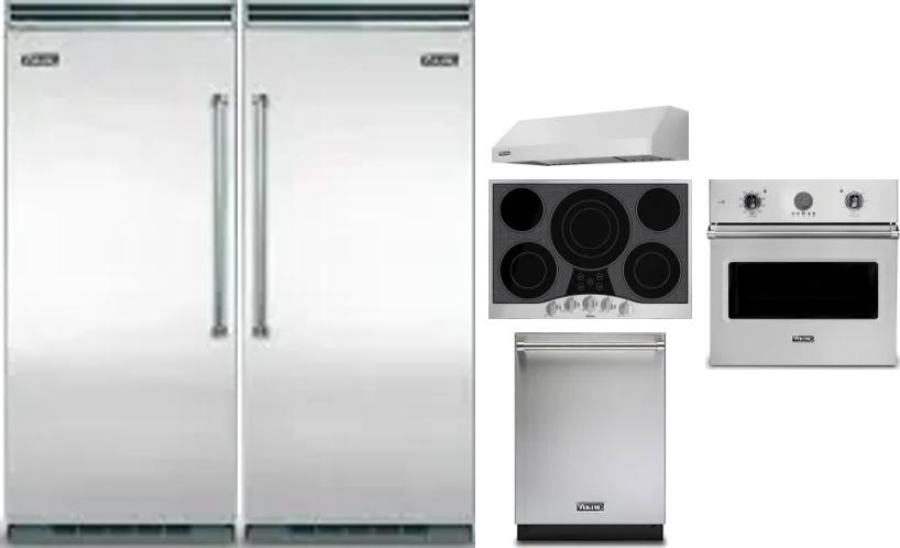 6 Piece Package Includes Refrigerator, Freezer, Cooktop, Wall Oven, Hood And Dishwasher