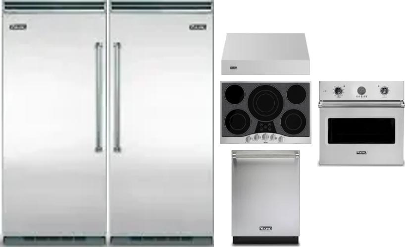 6 Piece Package Includes Refrigerator, Freezer, Cooktop, Wall Oven, Hood And Dishwasher