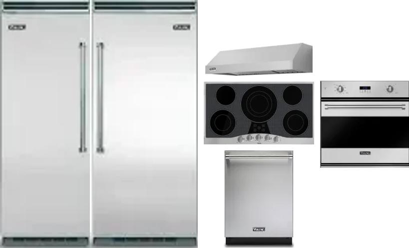 6 Piece Package Includes Refrigerator, Freezer, Cooktop, Wall Oven, Hood And Dishwasher