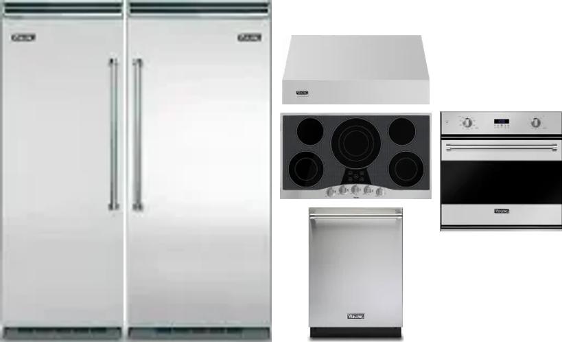 6 Piece Package Includes Refrigerator, Freezer, Cooktop, Wall Oven, Hood And Dishwasher