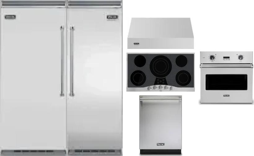 6 Piece Package Includes Refrigerator, Freezer, Cooktop, Wall Oven, Hood And Dishwasher
